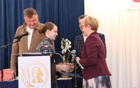 Liceum Koronowo - Radni Wojciech Porzych i Piotr Jagielski oraz Dyrektor PCZO Maria Strąk