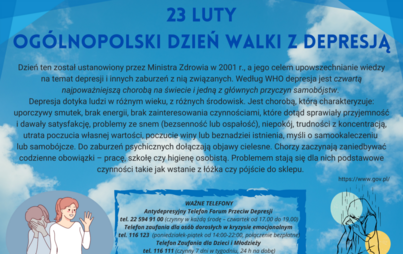Zdjęcie do Og&oacute;lnopolski Dzień Walki z Depresją