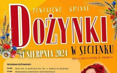Zdjęcie do Zapraszamy na Dożynki Powiatowo-Gminne do Sicienka!