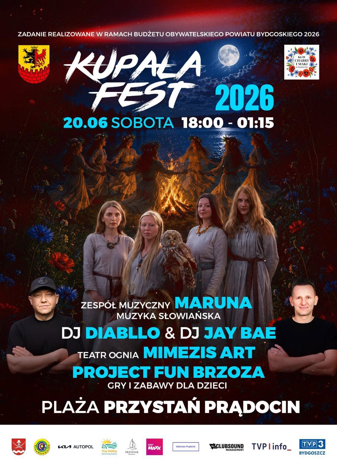 plakat z&nbsp;motywami słowiańskimi, napisy jak w&nbsp;tekście, loga, wizerunki artyst&oacute;w