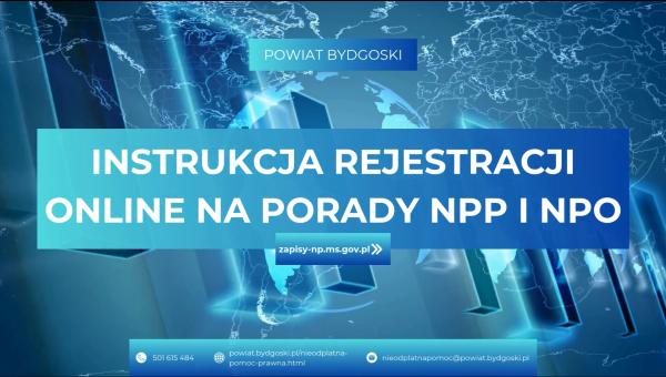 błękitne tło, z napisem